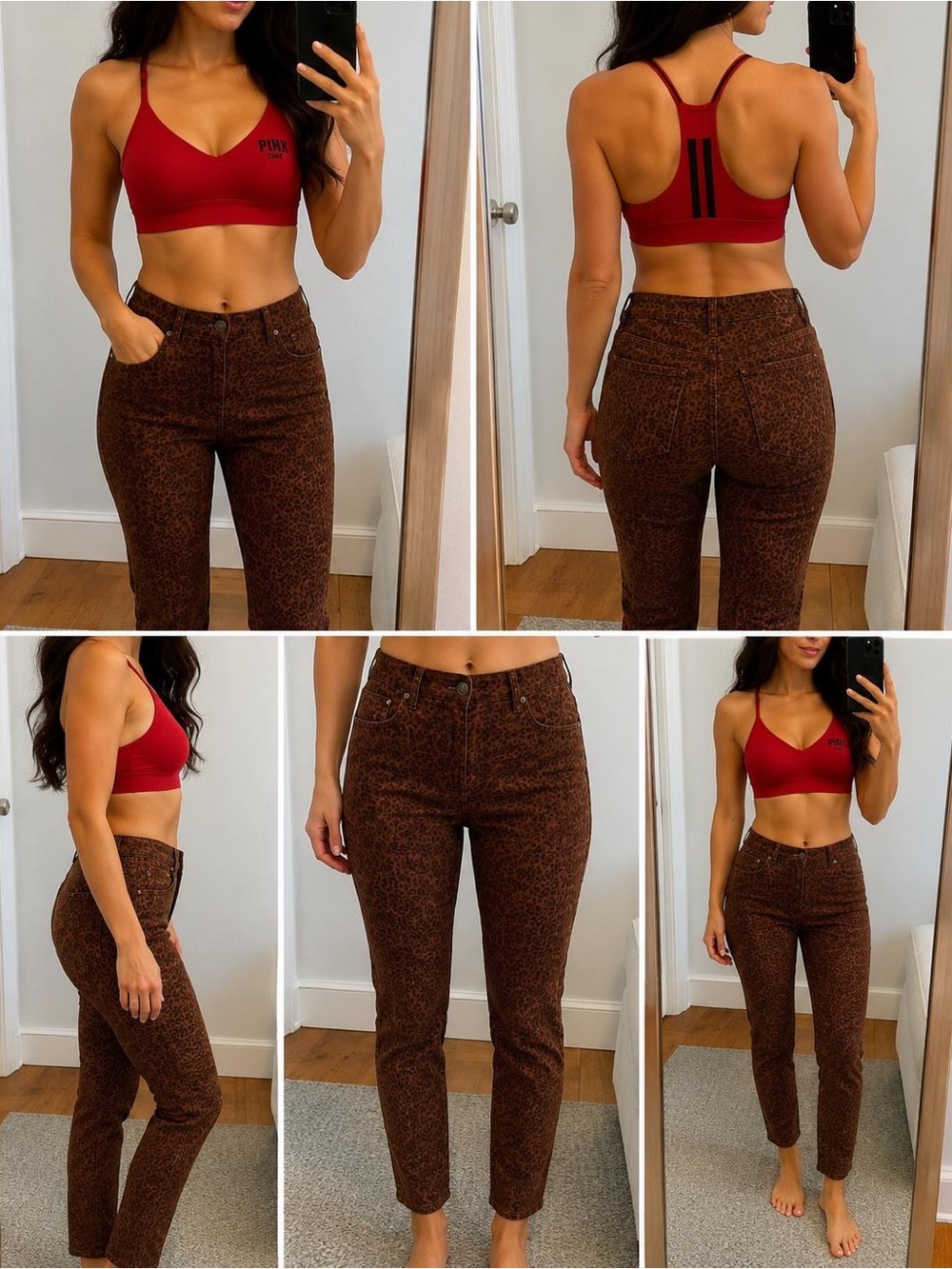 Terra & Sky Brown Animal Print Straight Leg Pants